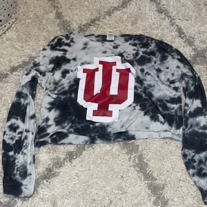 PINK Hoosiers cropped long sleeve tee